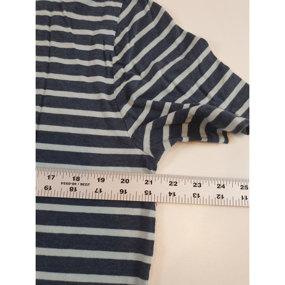 Faherty Polo Shirt Mens Large Blue White Stripe Isle Polo Short Sleeve Cotton - Picture 9 of 13